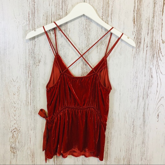 New With Tags Express Orange Velvet Wrap Cami. - Picture 2 of 8